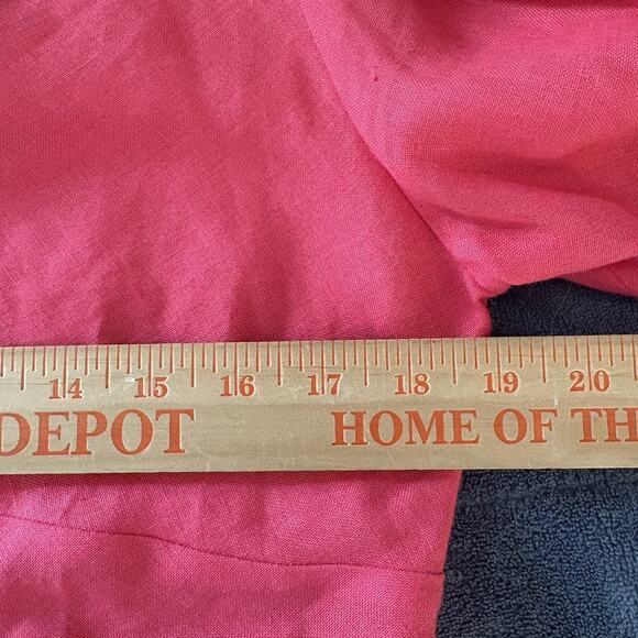 Talbots Irish Linen 3/4 Sleeve V-neck Side Zip Dark Pink Top Size 8 - Picture 11 of 14
